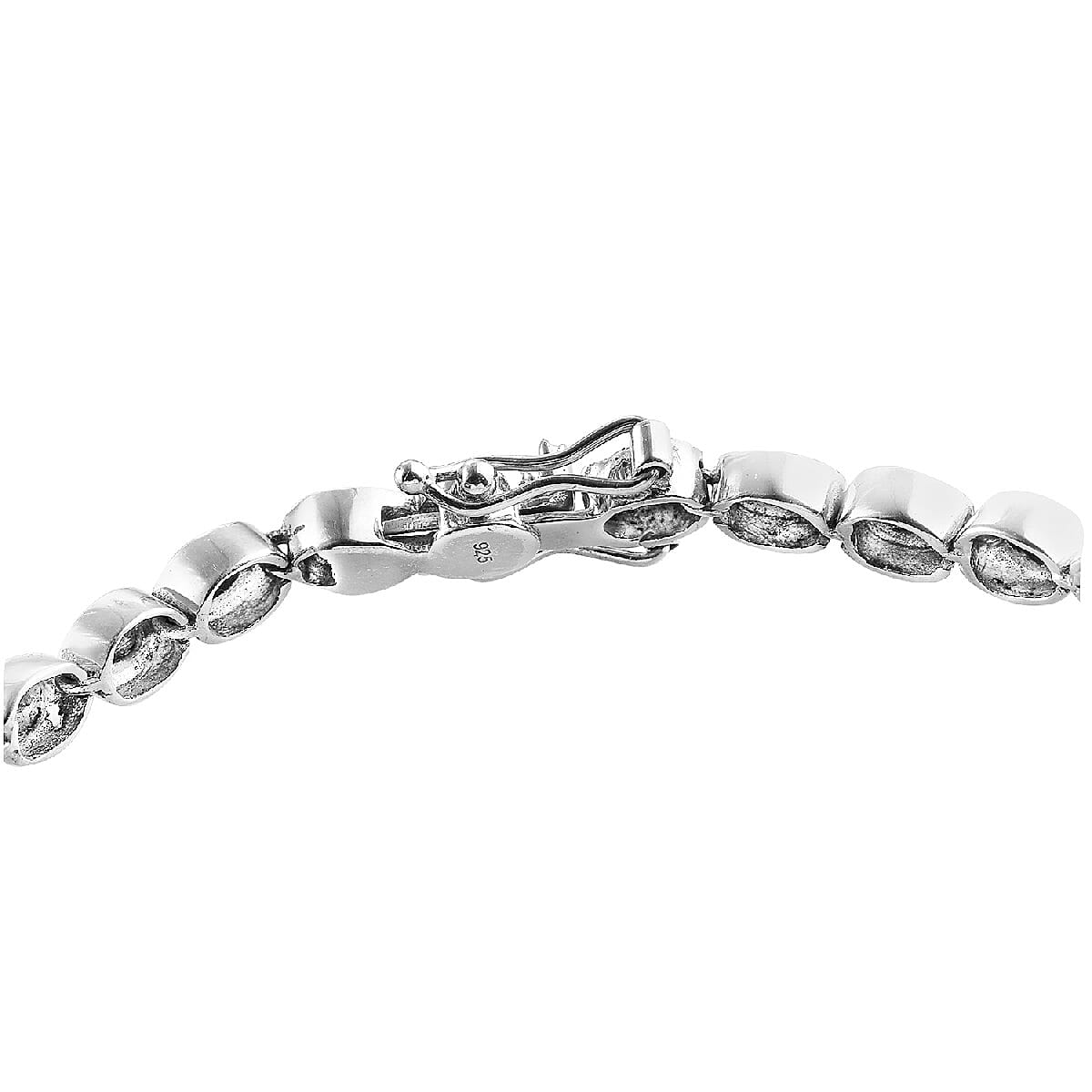 Artisan Crafted Polki Diamond Bracelet (Size - 7.25) in Sterling Silver 1.00 ct, Silver wt 8.90 Gms