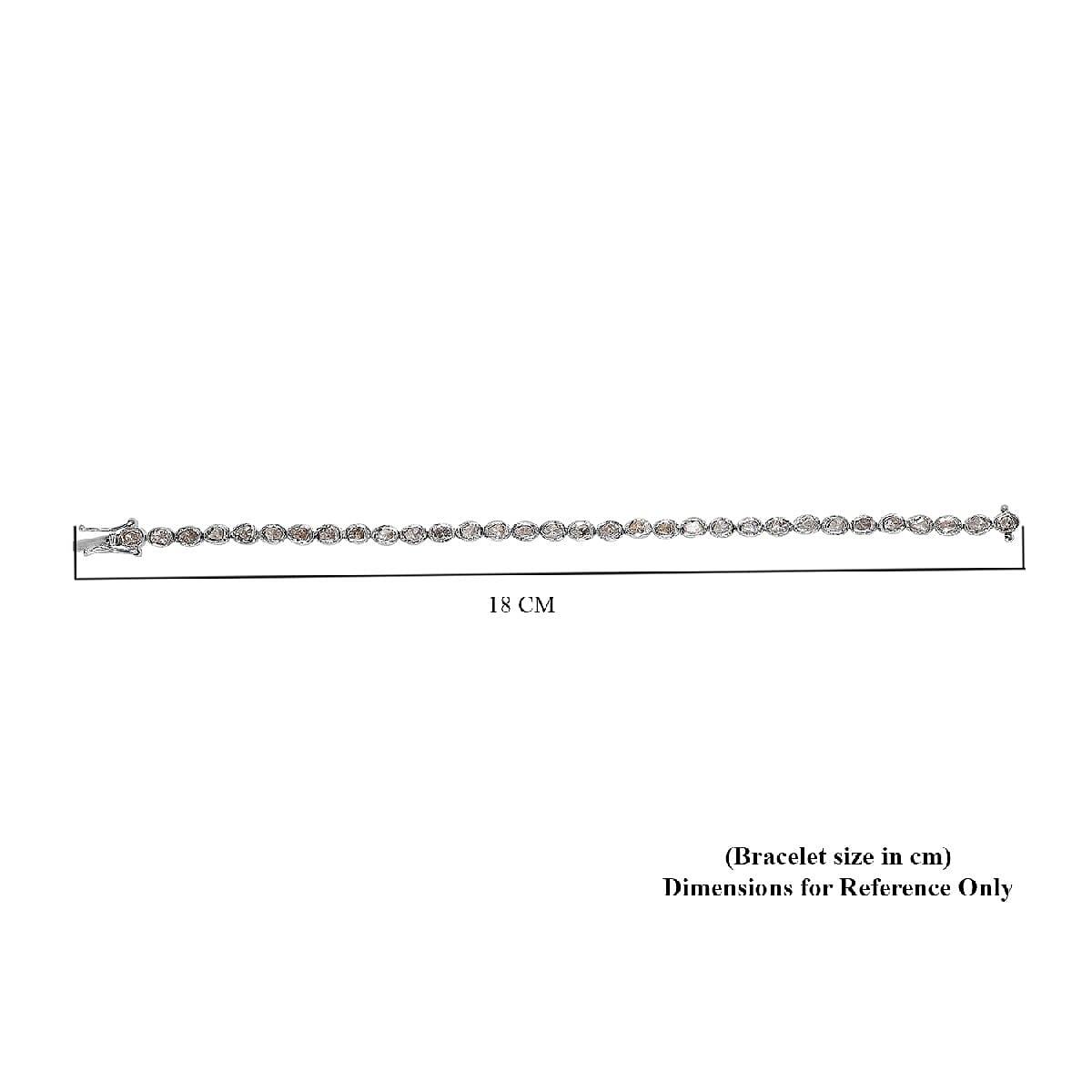 Artisan Crafted Polki Diamond Bracelet (Size - 7.25) in Sterling Silver 1.00 ct, Silver wt 8.90 Gms