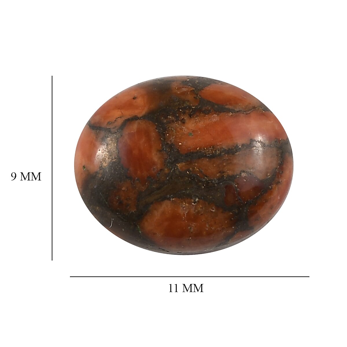 Orange Mojave Turquoise Oval 11x9mm- 2.39 Ct