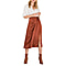 Nova of London Front Pleat Midi Skirt in Brown (Size 10)