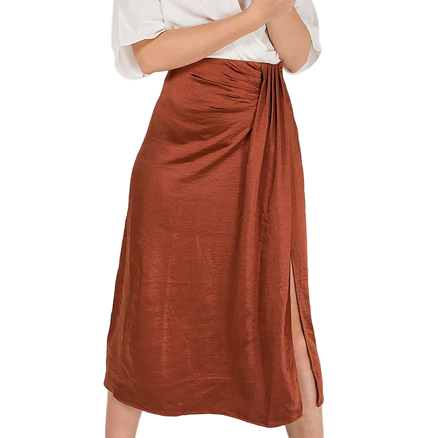 Nova of London Front Pleat Midi Skirt in Navy Colour (Size 10)