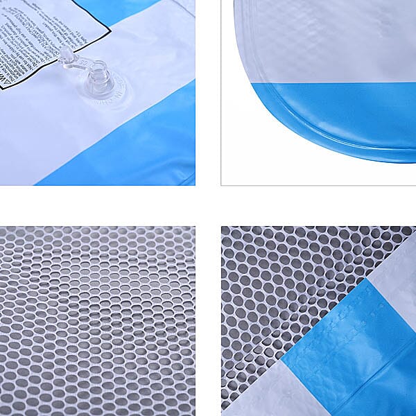 Set of Pool Float Hammock and Inflator with Wire (Capacity 100Kg) (Size 125x70Cm) - Blue