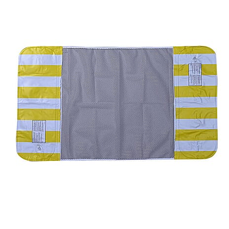 Set of Pool Float Hammock and Inflator with Wire (Capacity 100Kg) (Size 125x70Cm) - Yellow