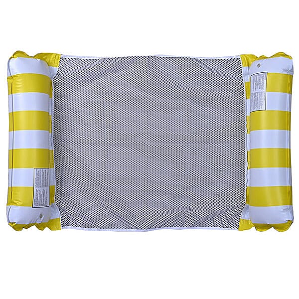 Set of Pool Float Hammock and Inflator with Wire (Capacity 100Kg) (Size 125x70Cm) - Yellow