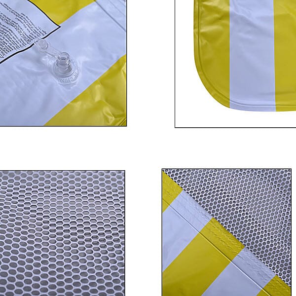 Set of Pool Float Hammock and Inflator with Wire (Capacity 100Kg) (Size 125x70Cm) - Yellow