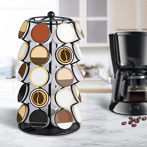 360 Degree Rotating Capsule Coffee Cup 30 Pods Holder - Black