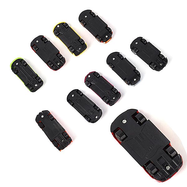 Set of 10 - 1-64 Scale Die Cast Free Wheel Car (Size 7x3 Cm) - Multi