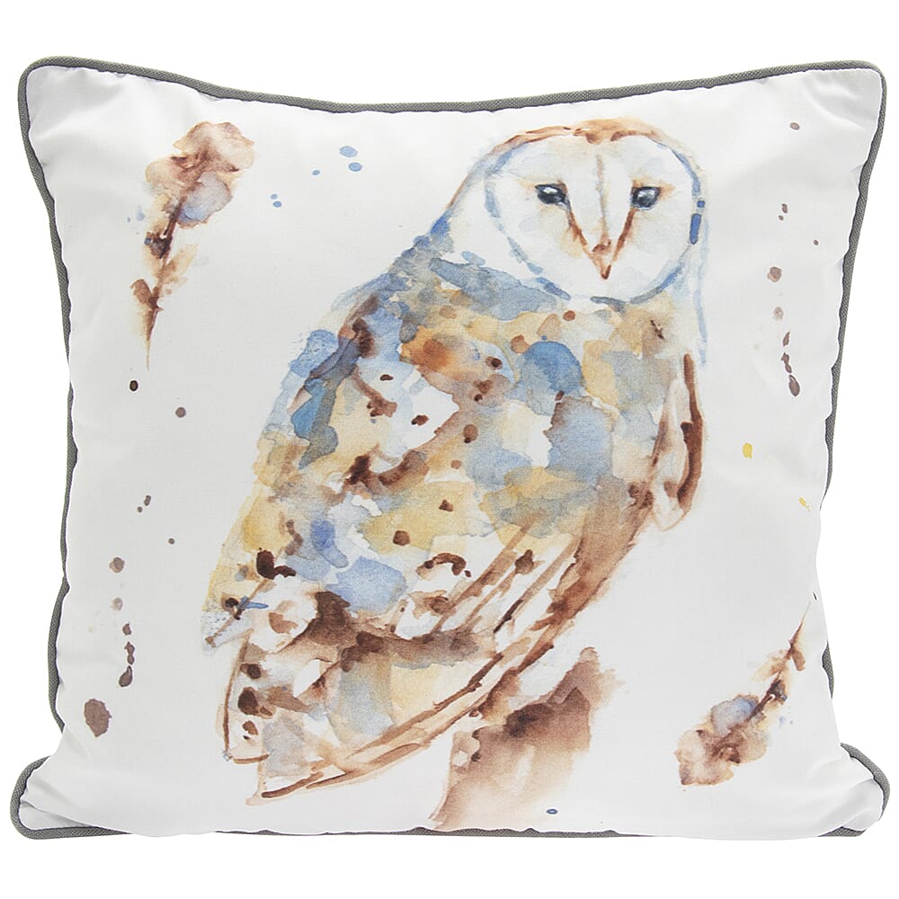 Lesser &  Pavey Country Life Owl Cushion (Size 43x43x10cm) - White