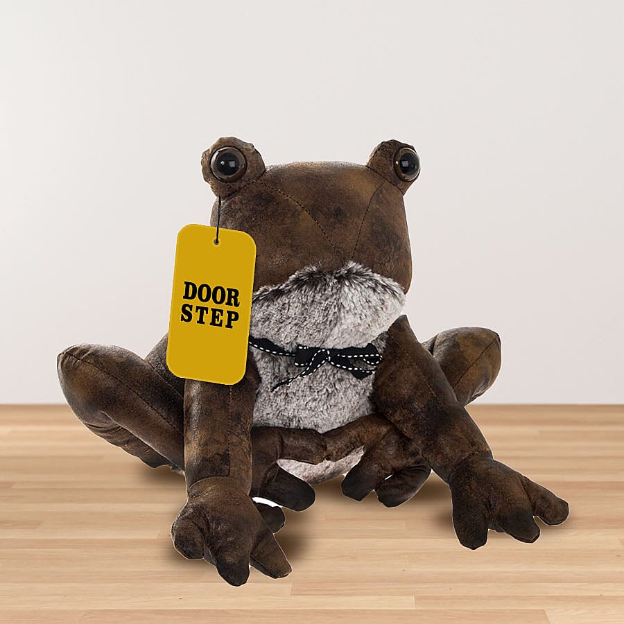 Lesser & Pavey - Faux Leather Frog Doorstop in Brown (Size 30x22.6x20 Cm)
