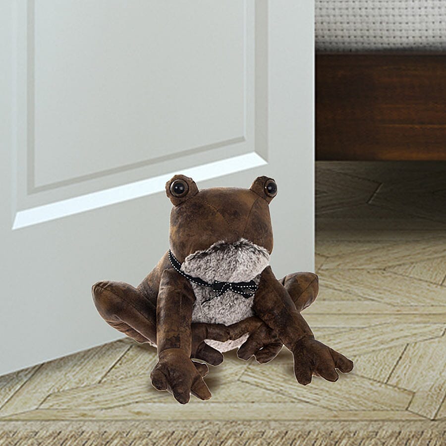 Lesser & Pavey - Faux Leather Frog Doorstop in Brown (Size 30x22.6x20 Cm)