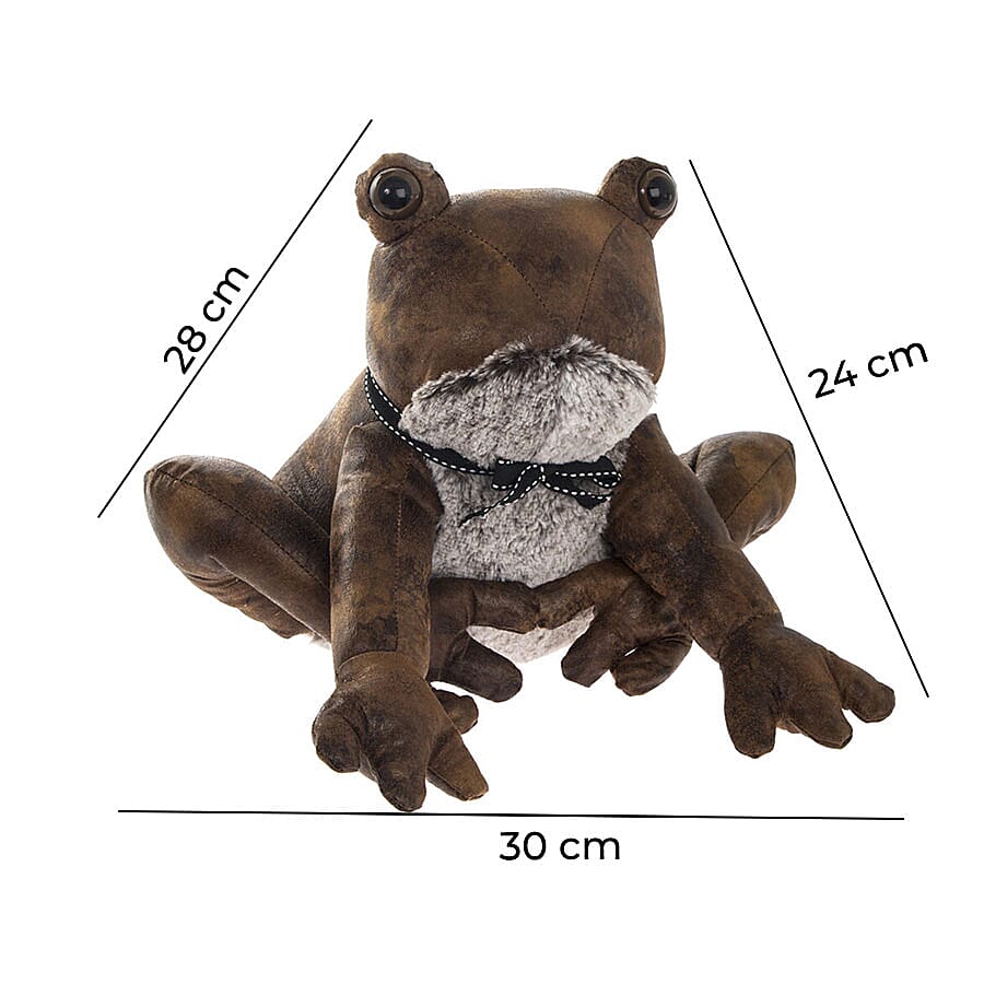 Lesser & Pavey - Faux Leather Frog Doorstop in Brown (Size 30x22.6x20 Cm)