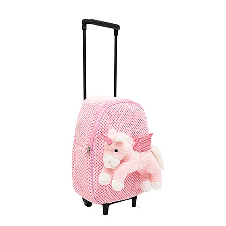 Close Out Deal - Plush Unicorn Trolley Backpack - Pink