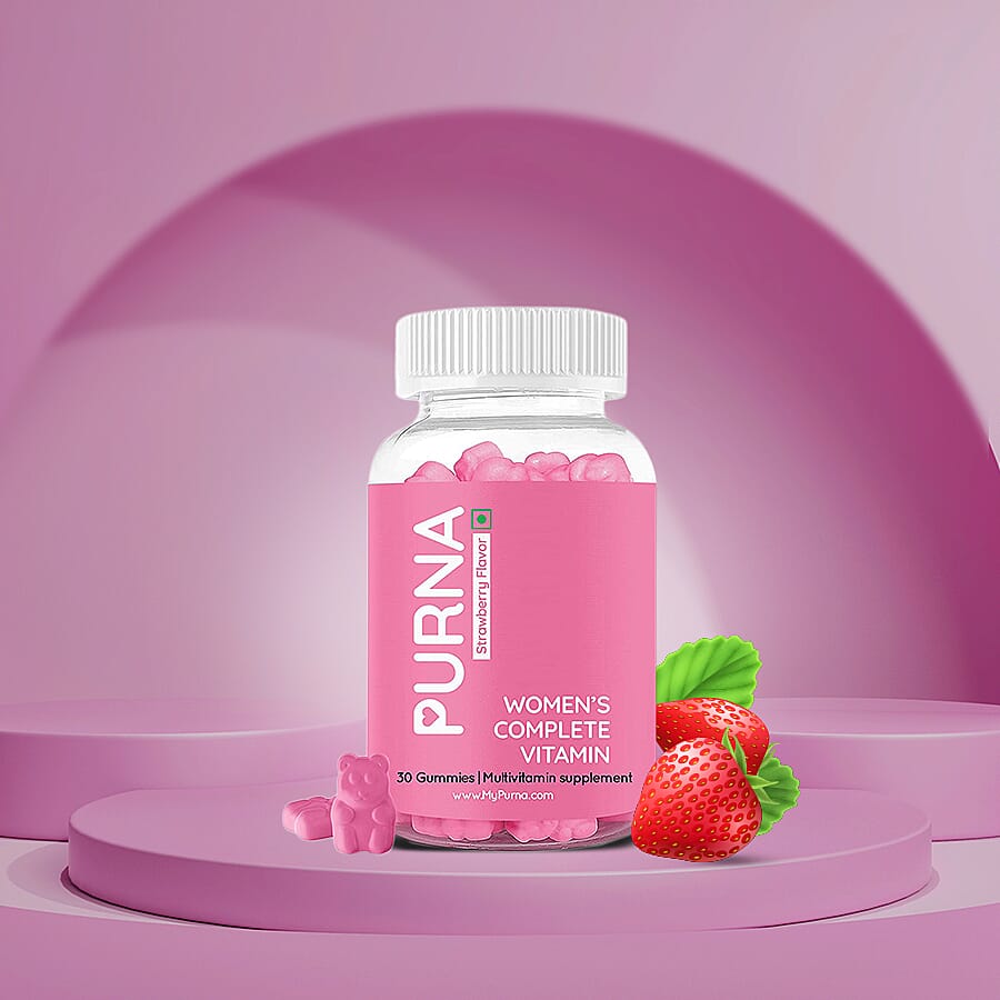 PURNA: Complete Beauty Multivitamin 30 Gummies for Adults & Kids - Strawberry