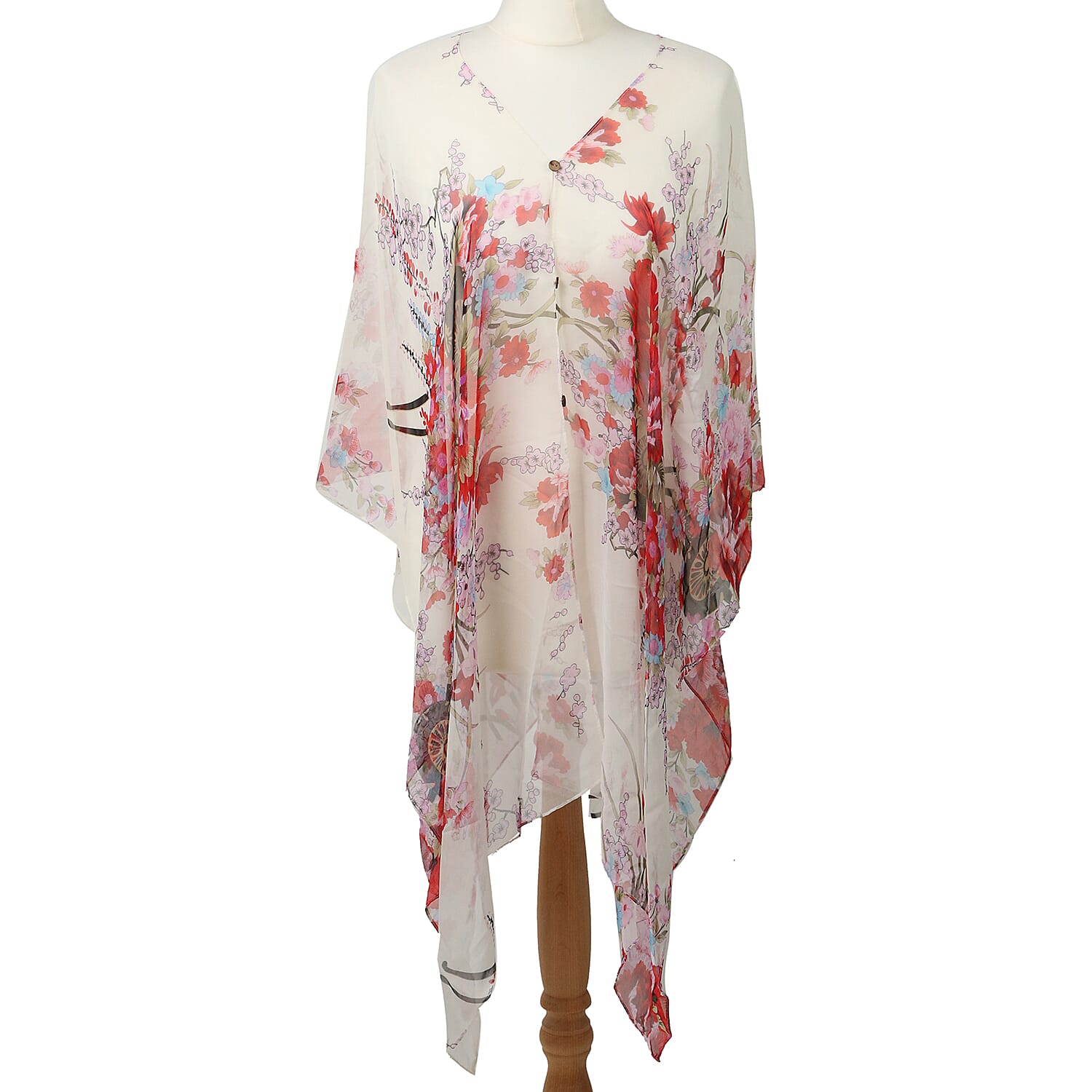 Wrap Style Summer Beach Covering in Red and Multi (One Size; Length 76 cm)