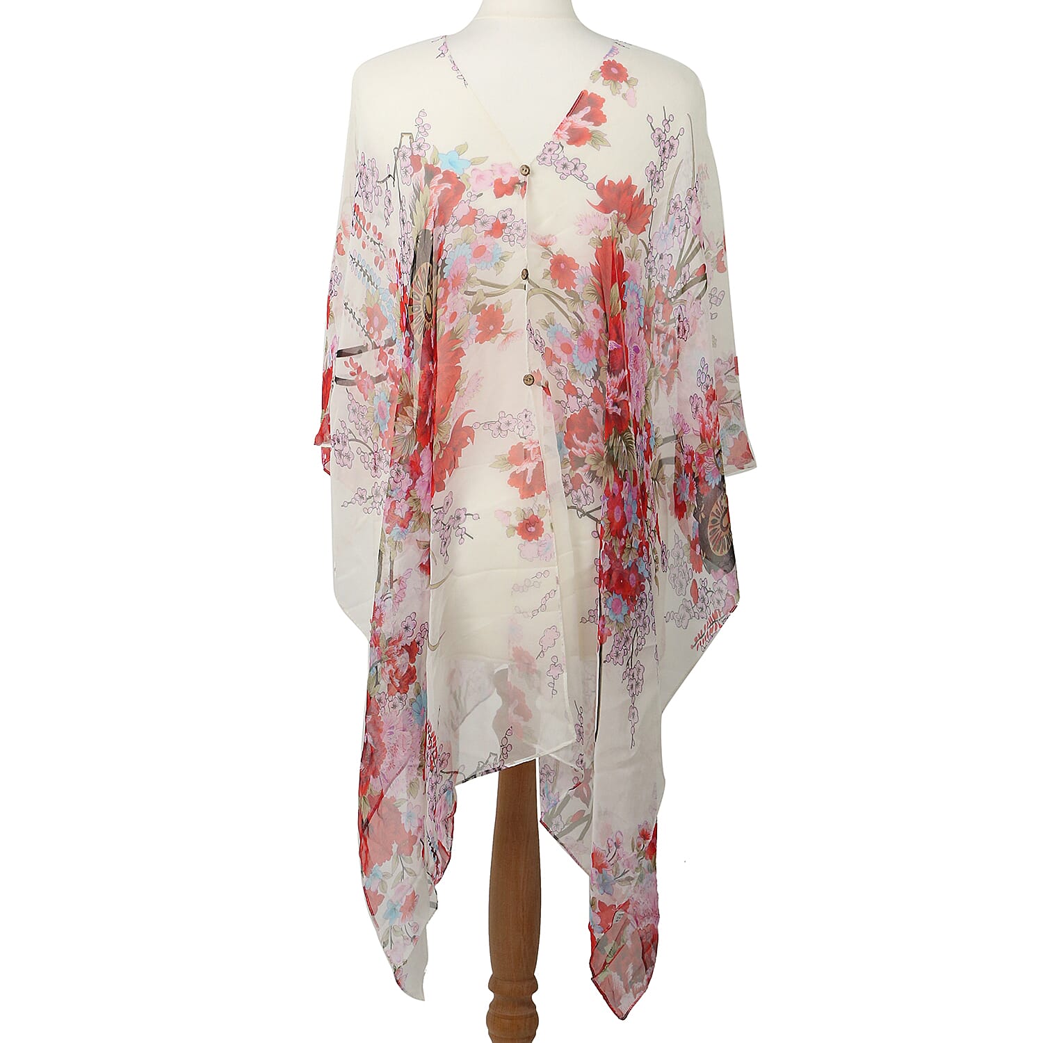 Wrap Style Summer Beach Covering in Red and Multi (One Size; Length 76 cm)