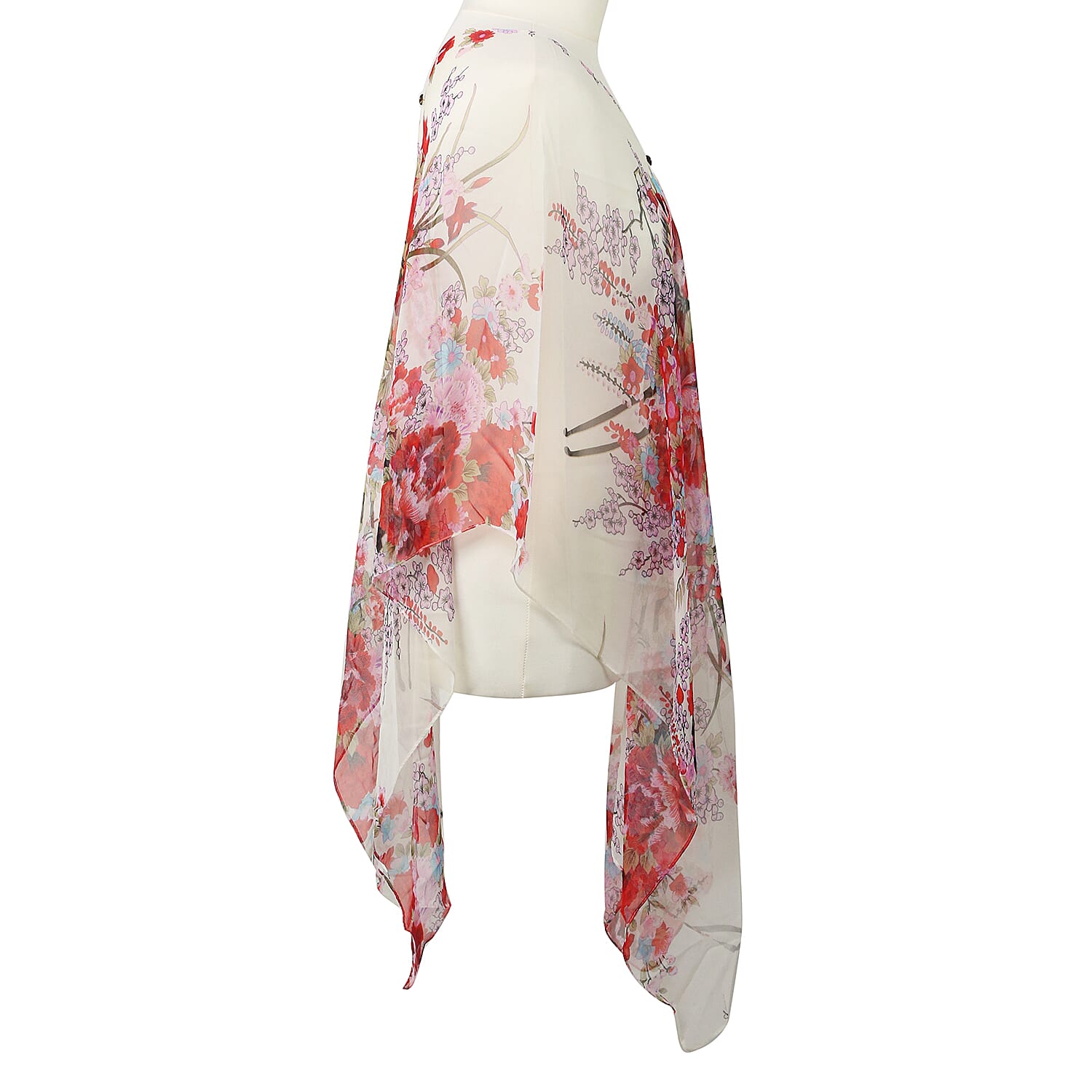 Wrap Style Summer Beach Covering in Red and Multi (One Size; Length 76 cm)