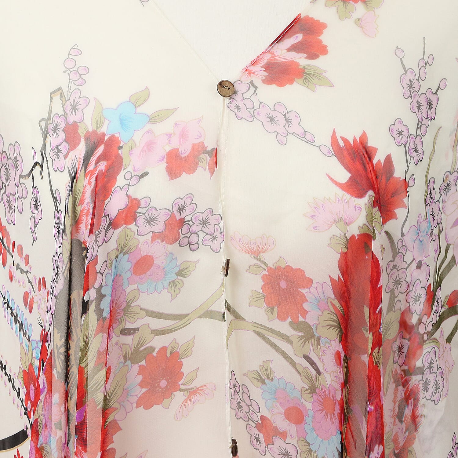 Wrap Style Summer Beach Covering in Red and Multi (One Size; Length 76 cm)