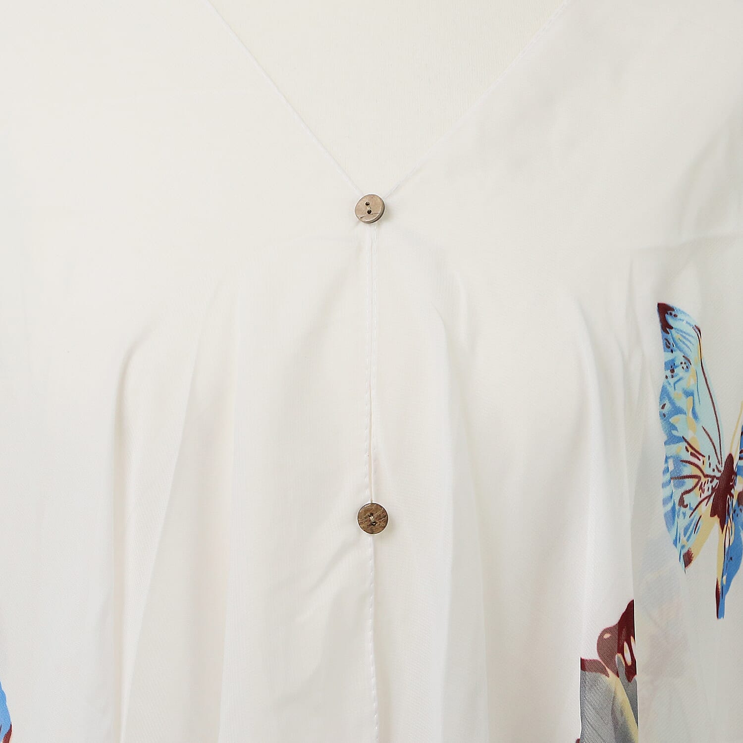 Poncho Style Summer Beach Covering in White and Multi (One Size; Length 76 cm)