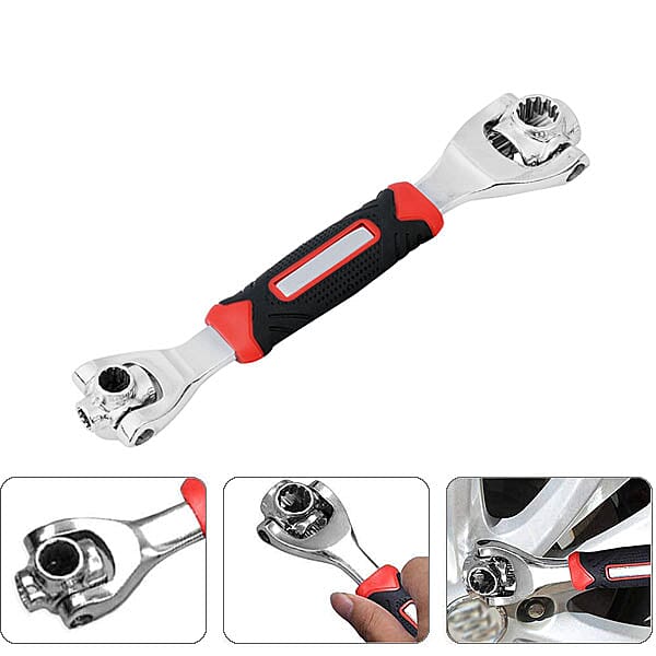 8 in 1 Tiger Wrench (Size 25x 4cm) - Black & Silver