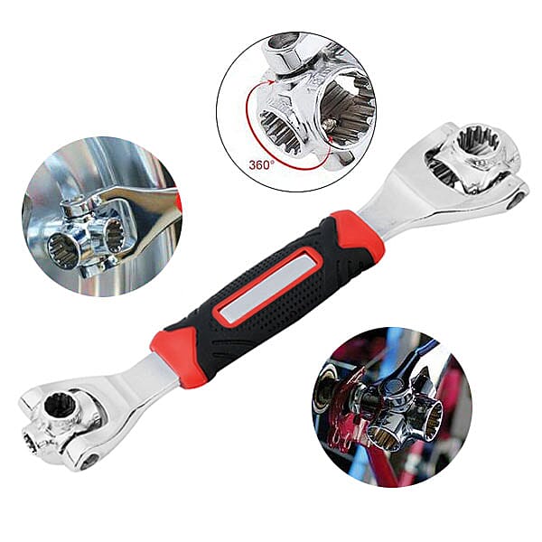 8 in 1 Tiger Wrench (Size 25x 4cm) - Black & Silver