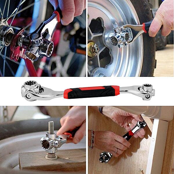 8 in 1 Tiger Wrench (Size 25x 4cm) - Black & Silver