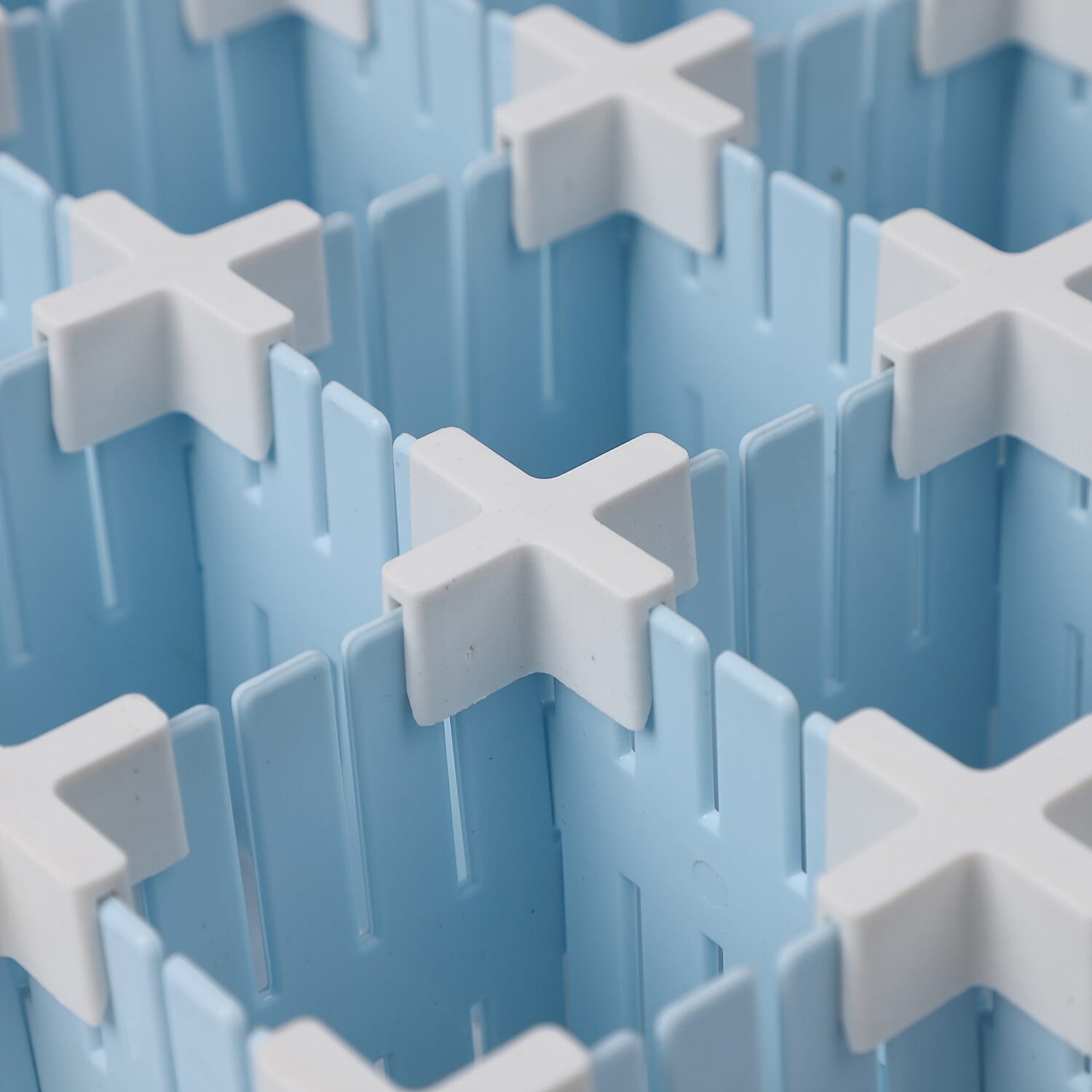 Set of 12 DIY Plastic Grid Drawer Dividers (Size 36X7cm) - Blue