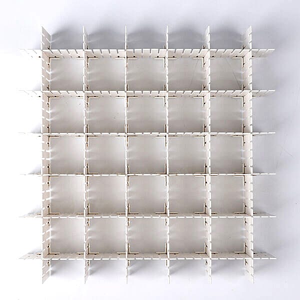 Set of 12 DIY Plastic Grid Drawer Dividers Oraniser (Size 36X7cm) - White