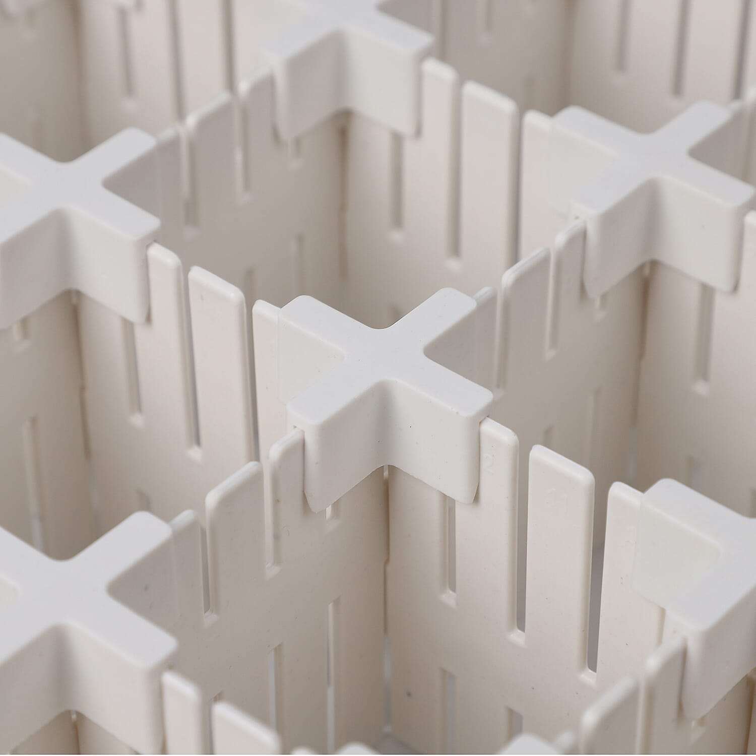Set of 12 DIY Plastic Grid Drawer Dividers Oraniser (Size 36X7cm) - White