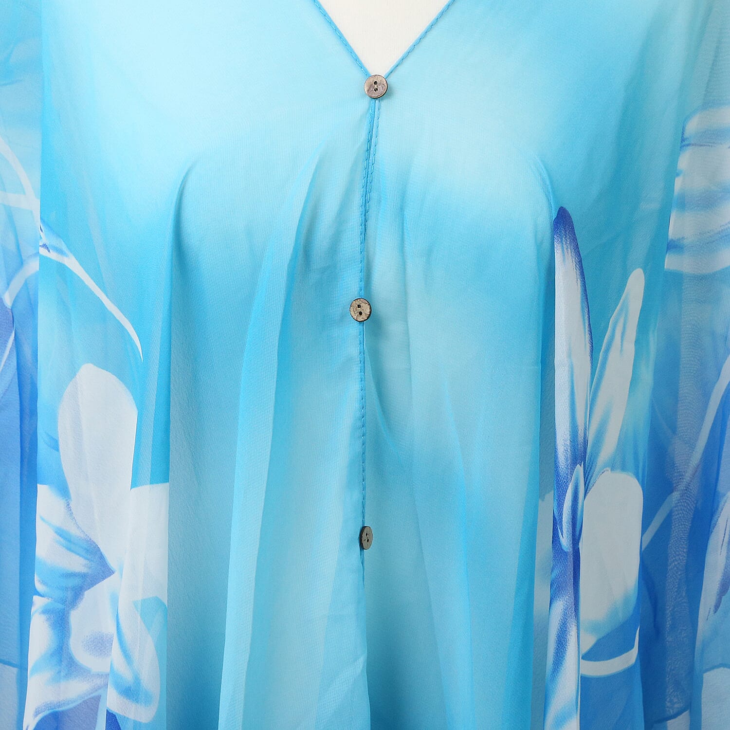 Poncho Style Summer Beach Covering in Turquoise (One Size; Length 76 cm)