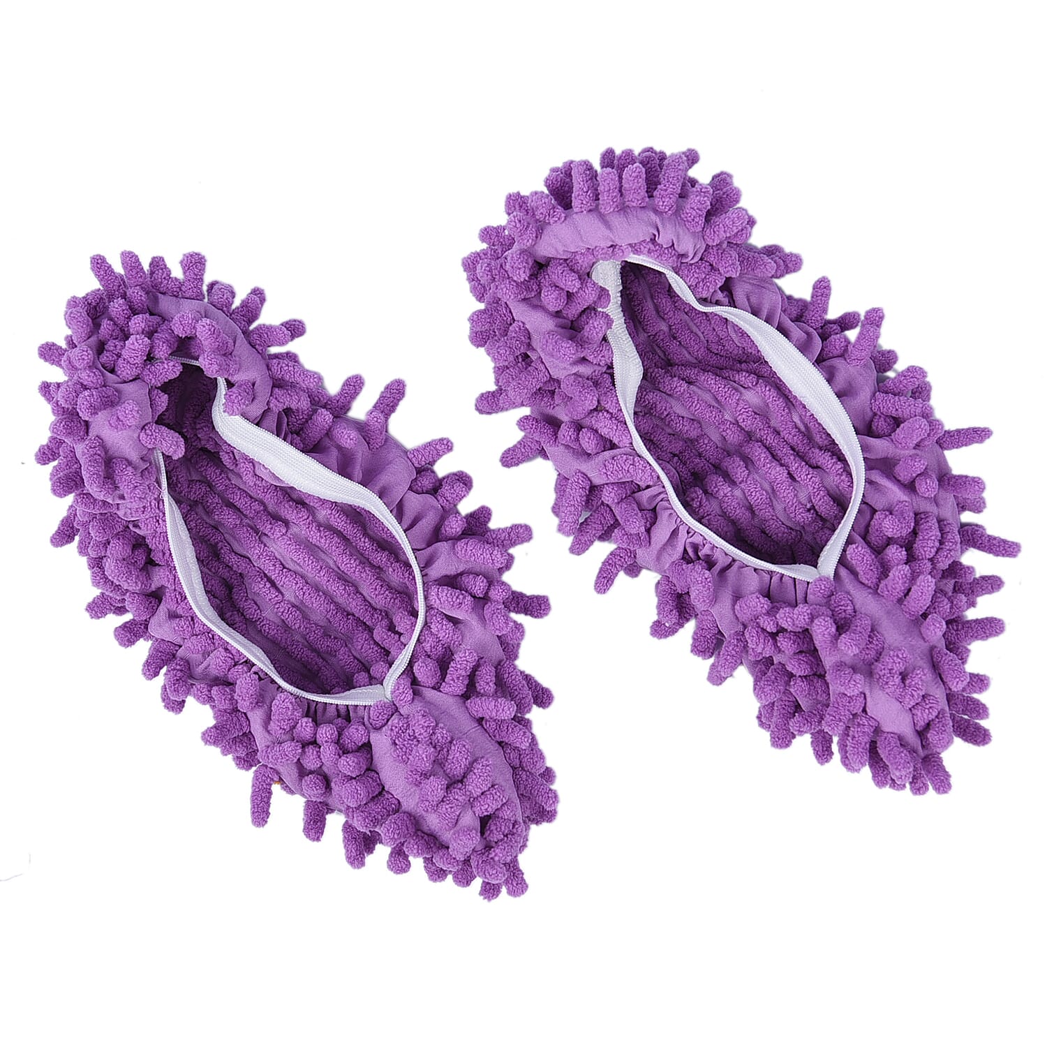 Set of 2 Pairs Mop Slippers (Size 20x10) - Purple & Blue