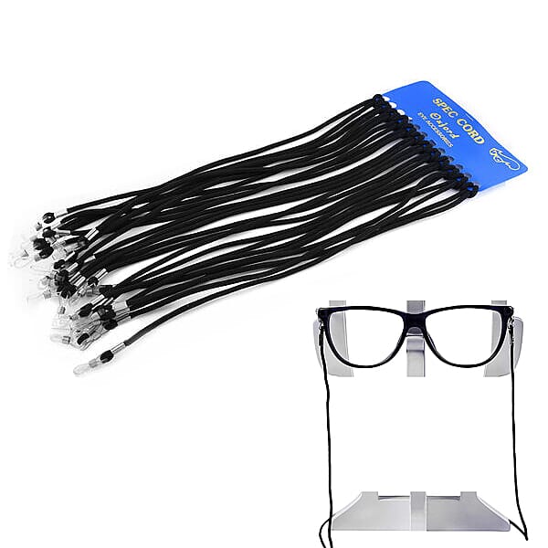 Oxford Pack of 12 Optical Glasses Cords in Black (Length 58cm)