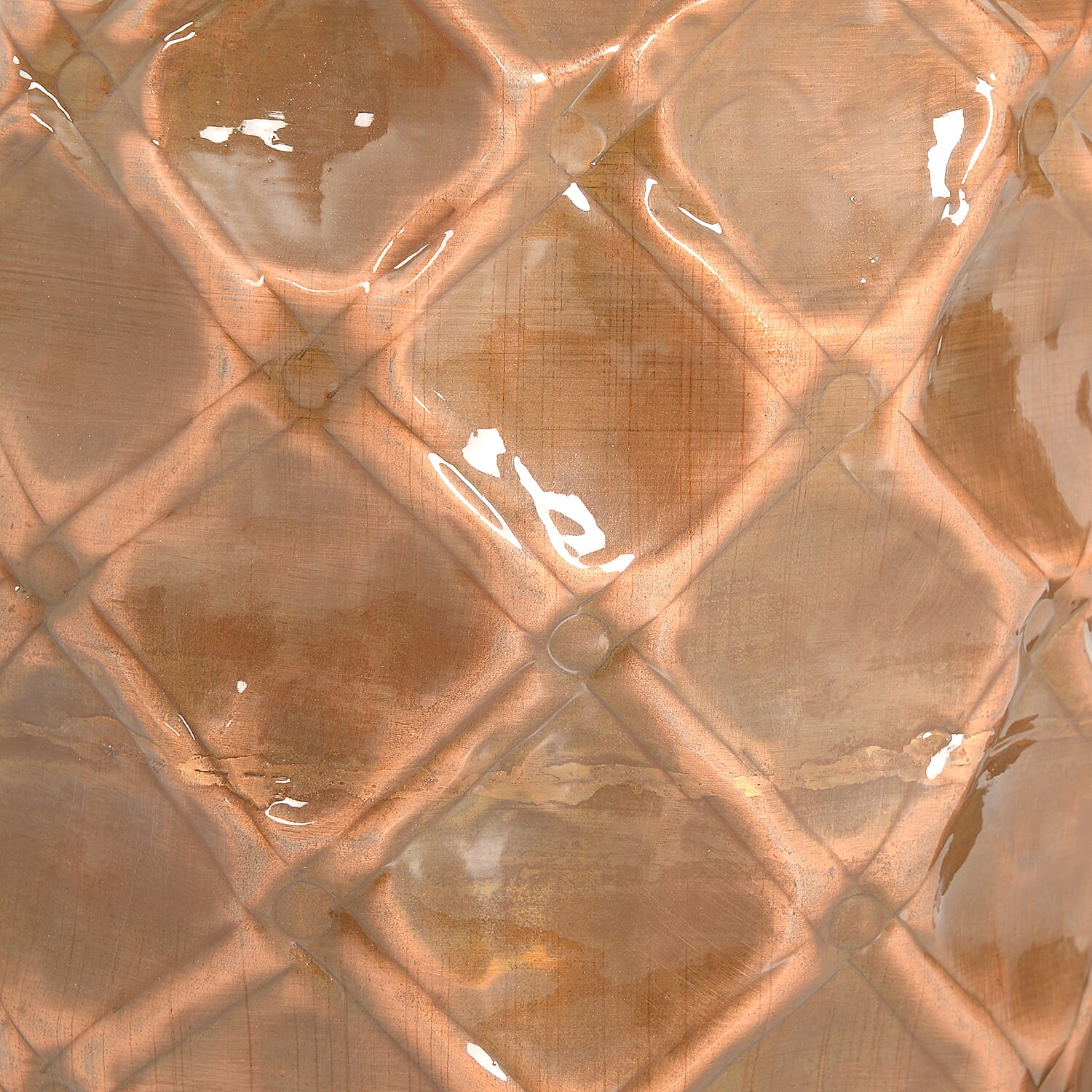 Antique Hammered Pattern Bronze Finished Stool with Storage (Size 14x11x11 Cm)