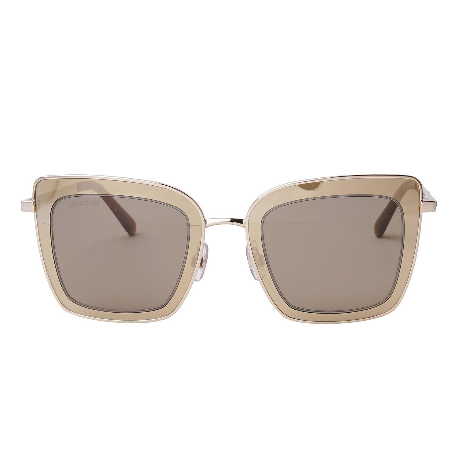 Designer - Crystal Studded Square Sunglasses with Brown Lenses and  Encrusted Temples