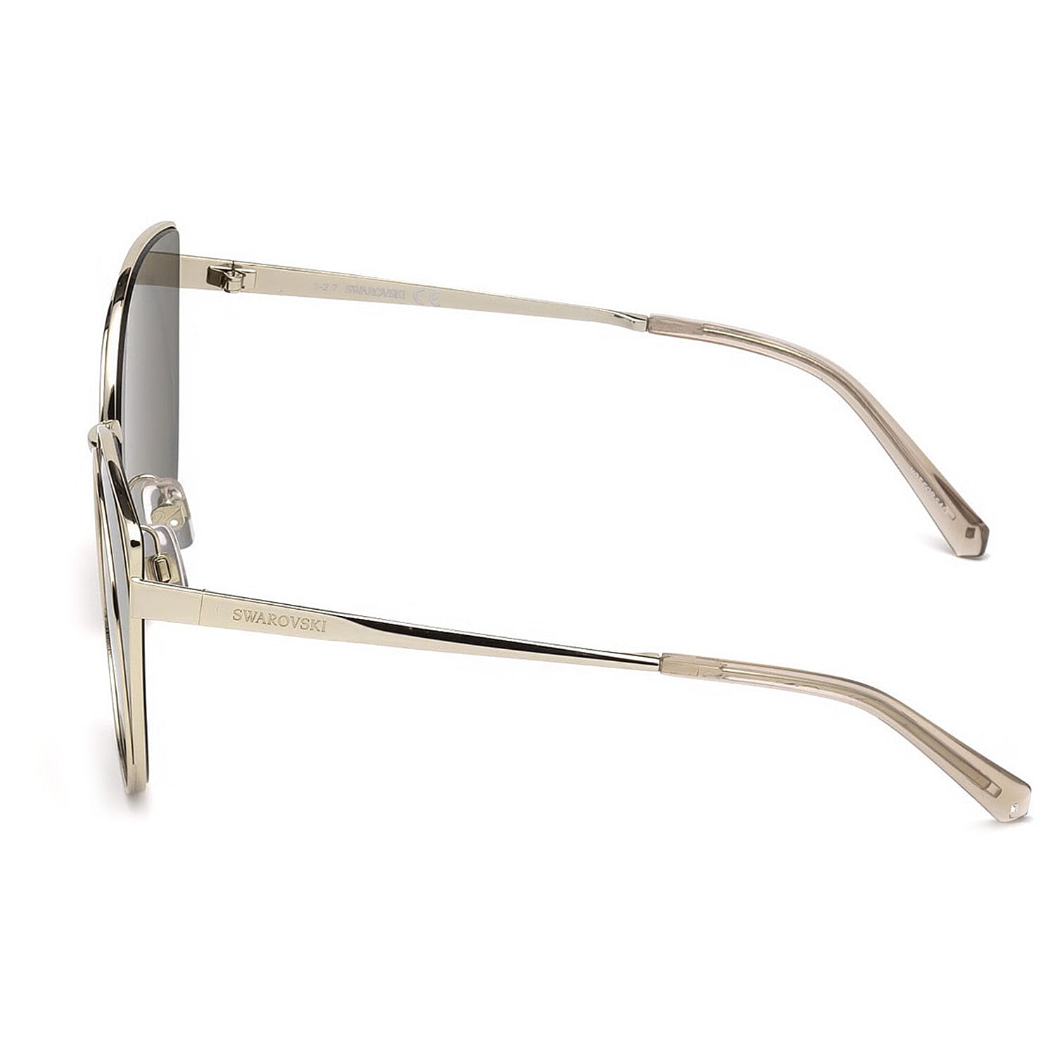 Womens Retro Rimless Gold Sunglasses with Beige Lenses