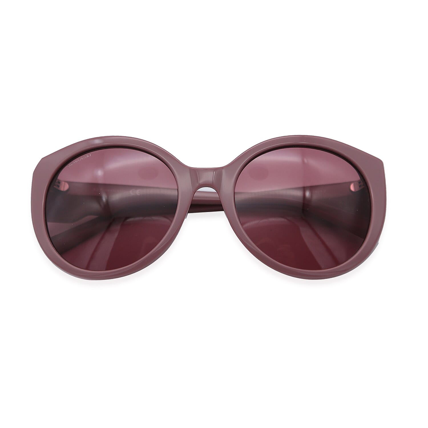 SWAROVSKI Oversized Sunglasses with Pink Lenses and Temples Adorned