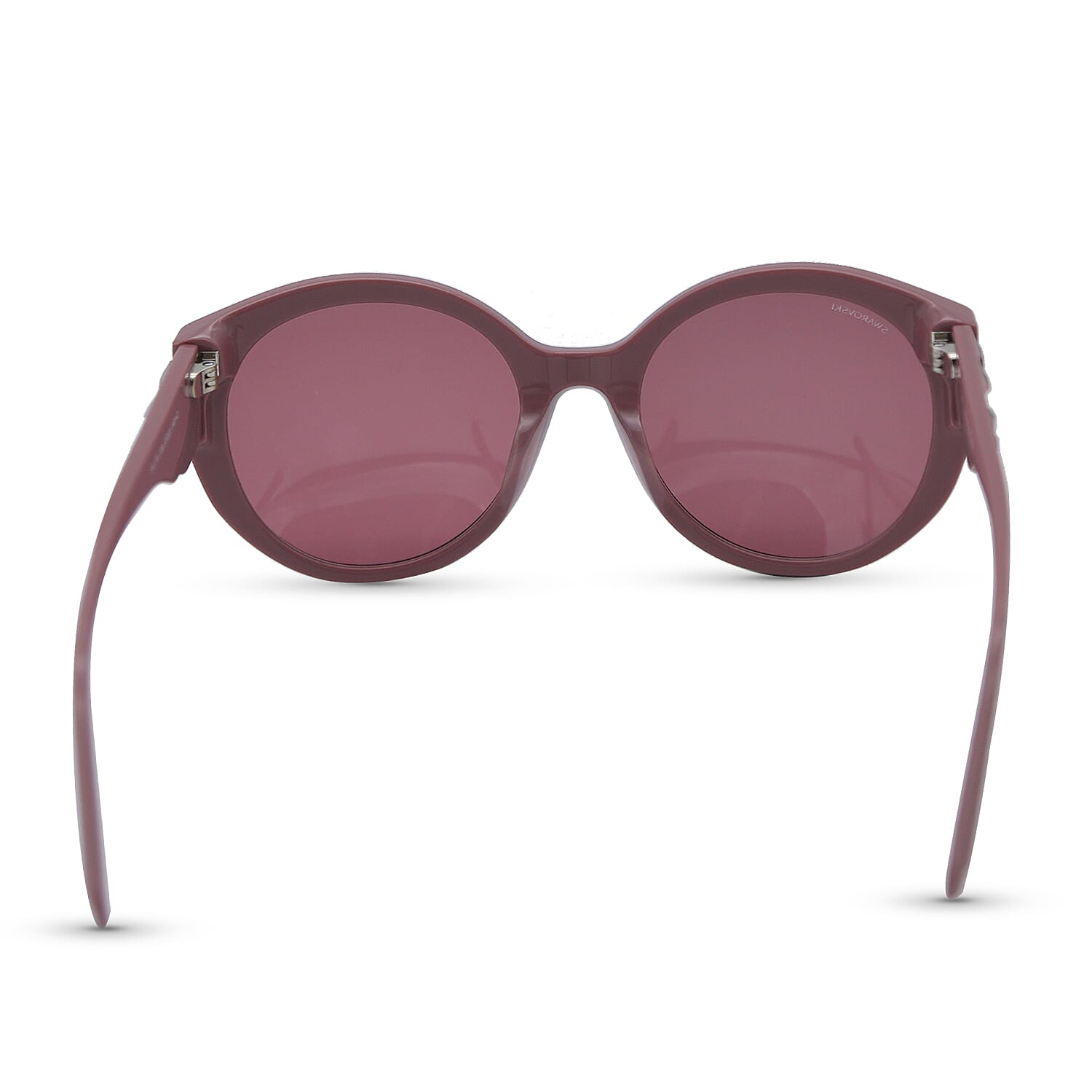 SWAROVSKI Oversized Sunglasses with Pink Lenses and Temples Adorned