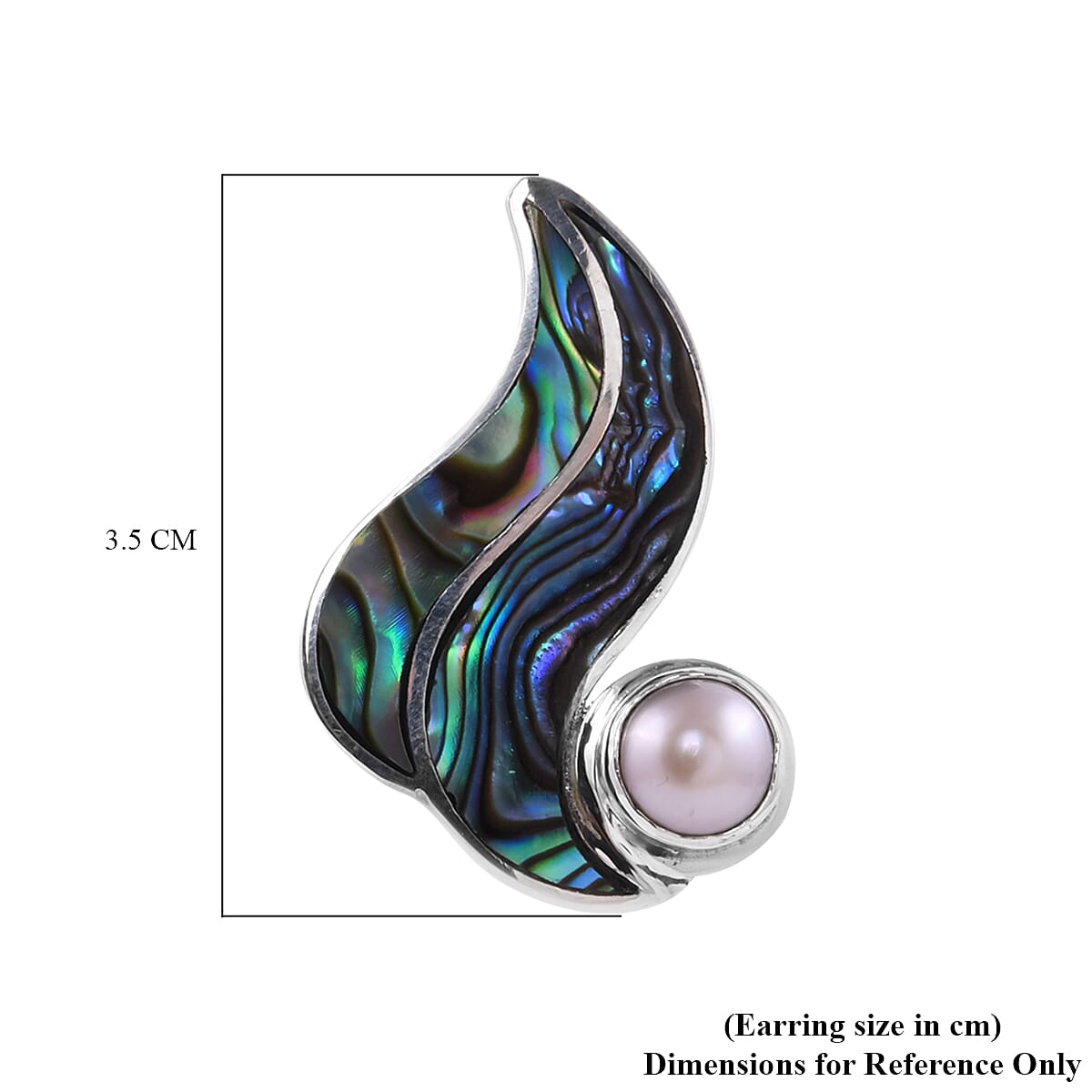 Sajen Silver Oceana Collection - Pink Freshwater Pearl and Abalone Shell Earrings (with Push Back) in Sterling Silver