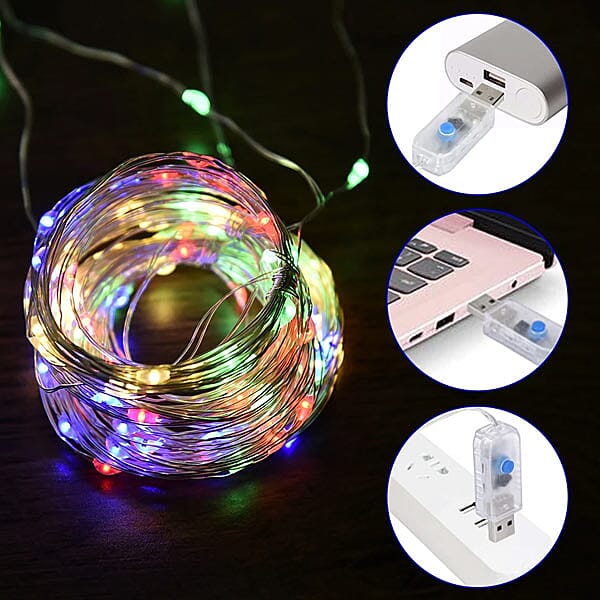 8 Modes LED Curtain String Light with Remote Control with USB Power (Size:Length -280Cm)