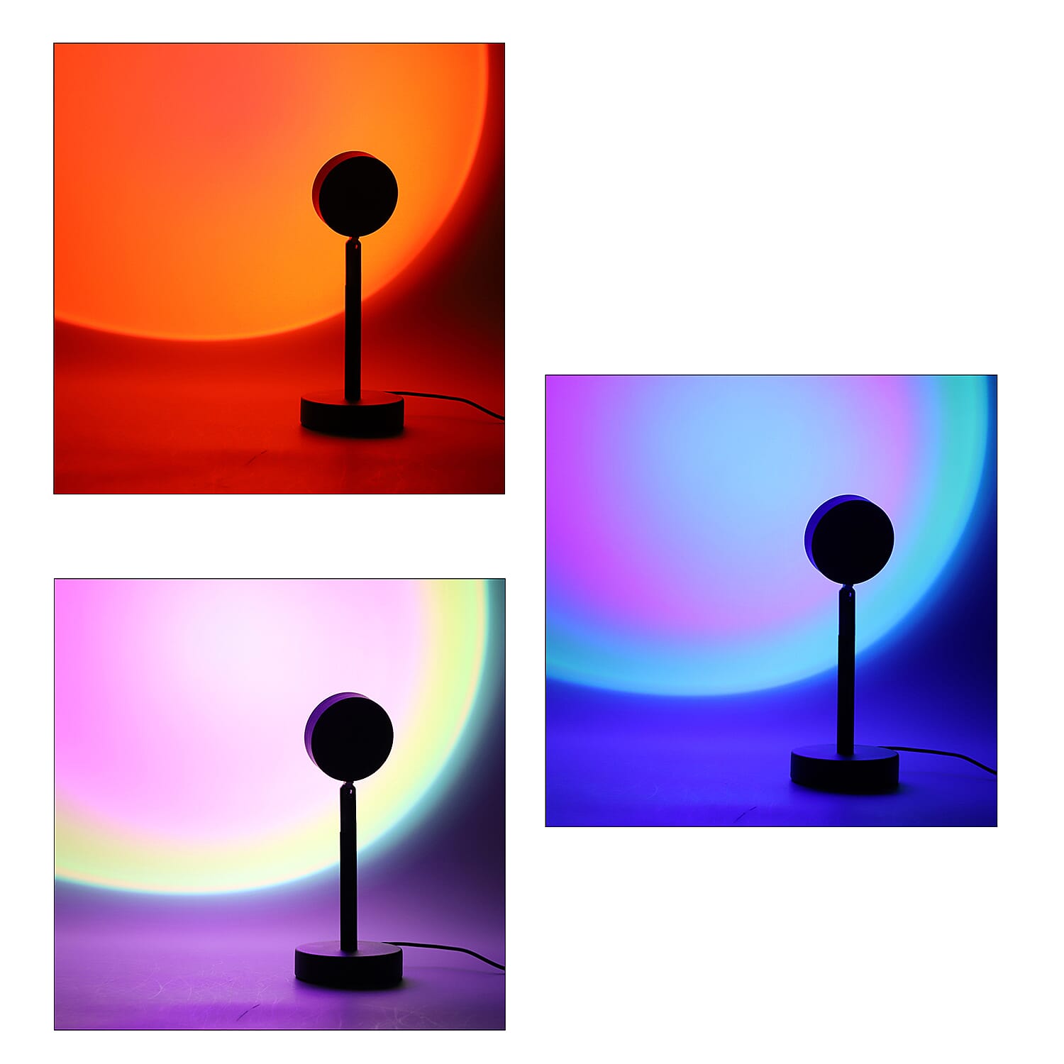 12 Colour Changing Sunset Table Lamp with Remote Control (Size 27x10 Cm)