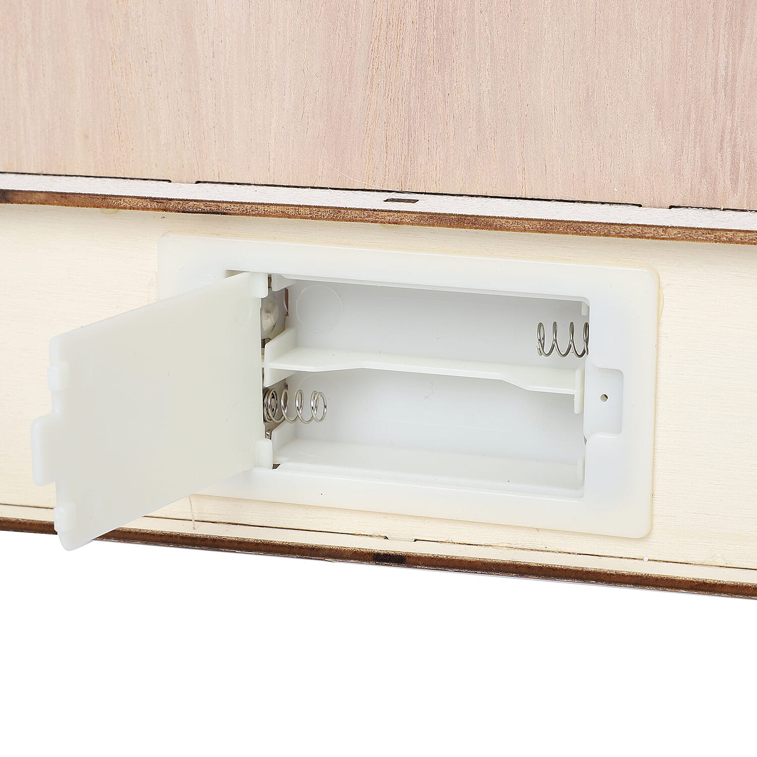 Christmas Decorative - Wooden House Scene with ChristmasTrees LED Lights  (Size 30x25x10 Cm) Requires 2AA Batteries (not Incld)