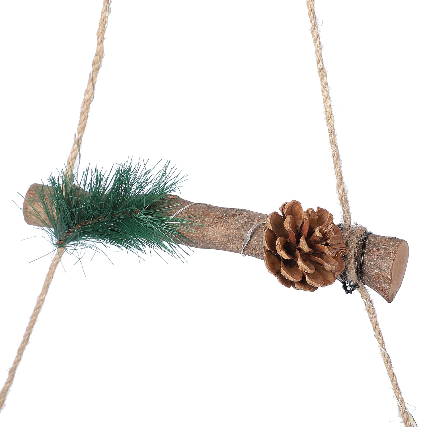 Christmas Decorative - Hanging Triangle Trees LED Lights (Size 87x43 Cm) - Green, Red & Brown