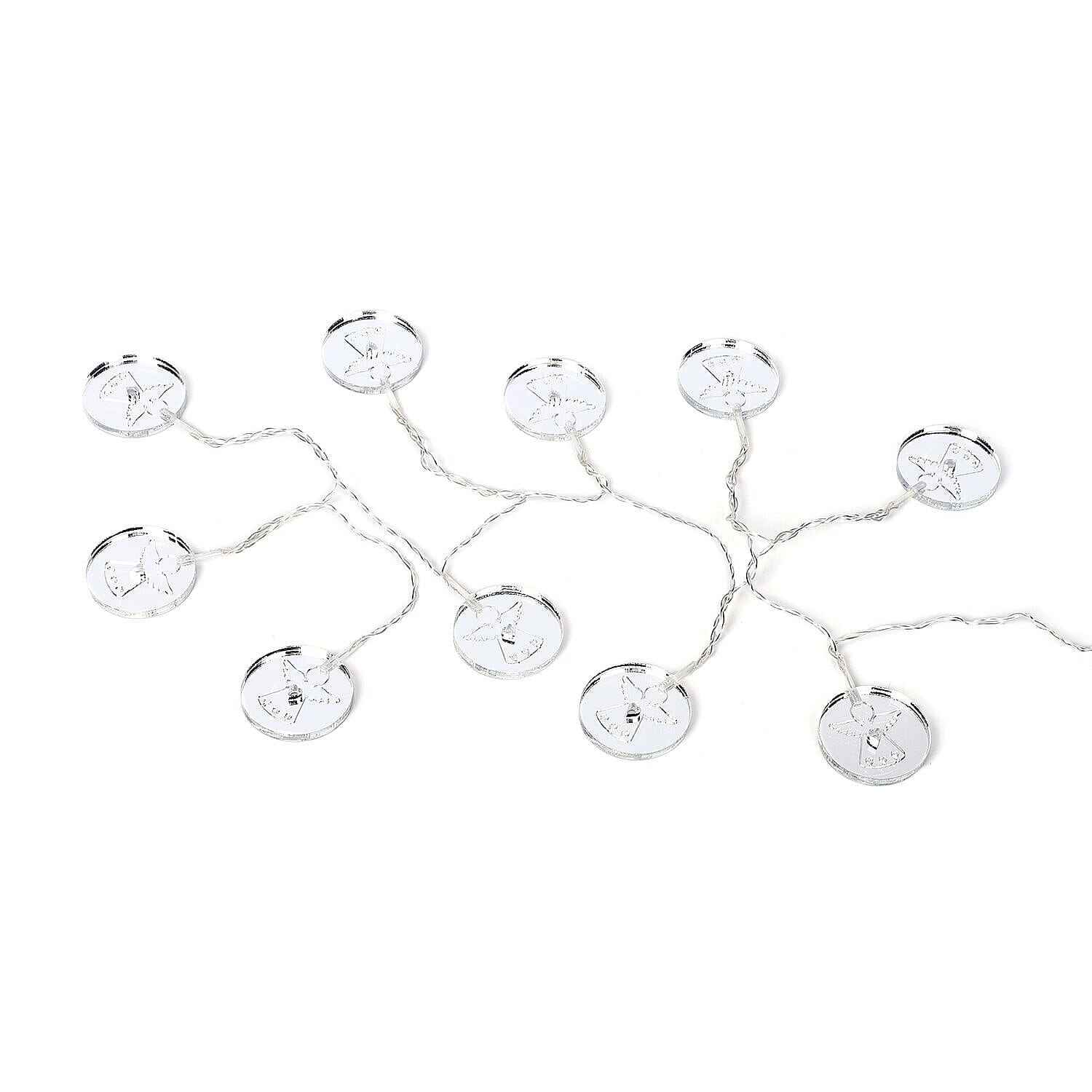 Angel Motif Acrylic Circle Garland LED Lights (Size- 135x130 Cm) (Requires 2AA Batteries - not Incld)