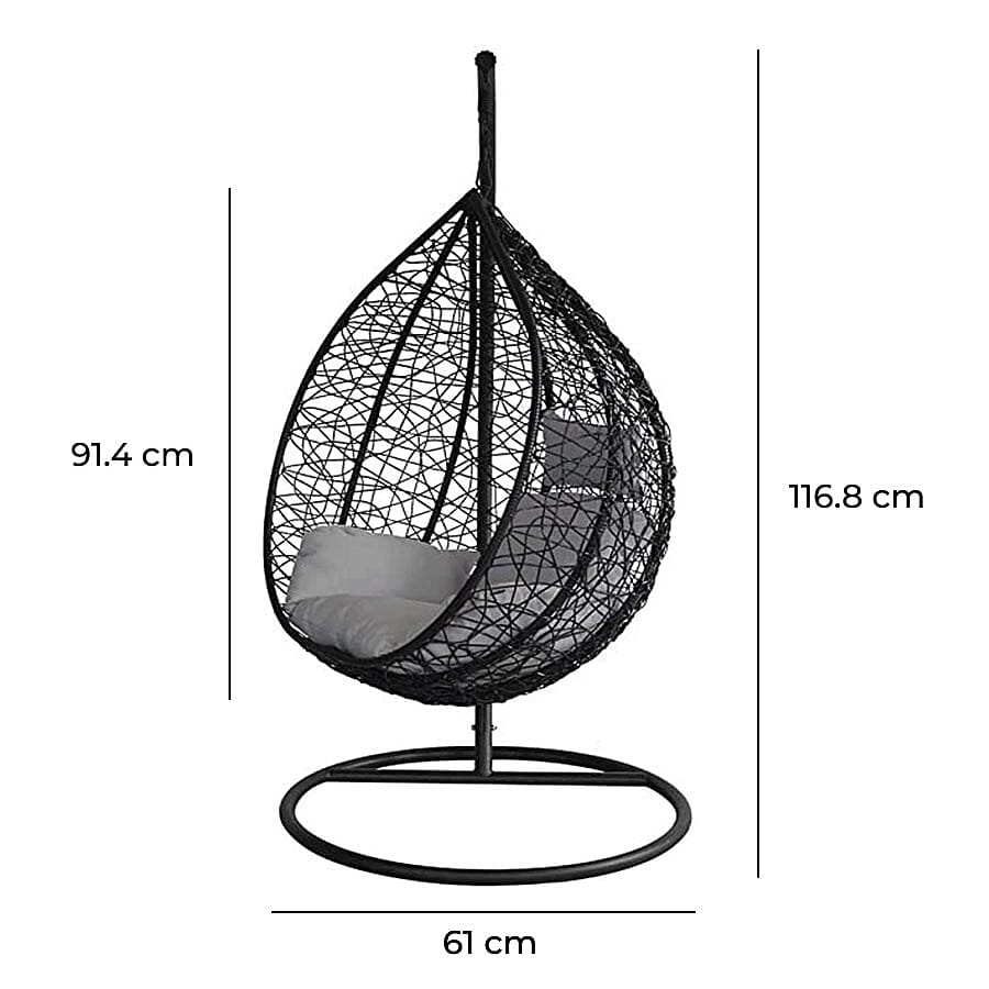 Outdoor Swing Chair With Stand - Black