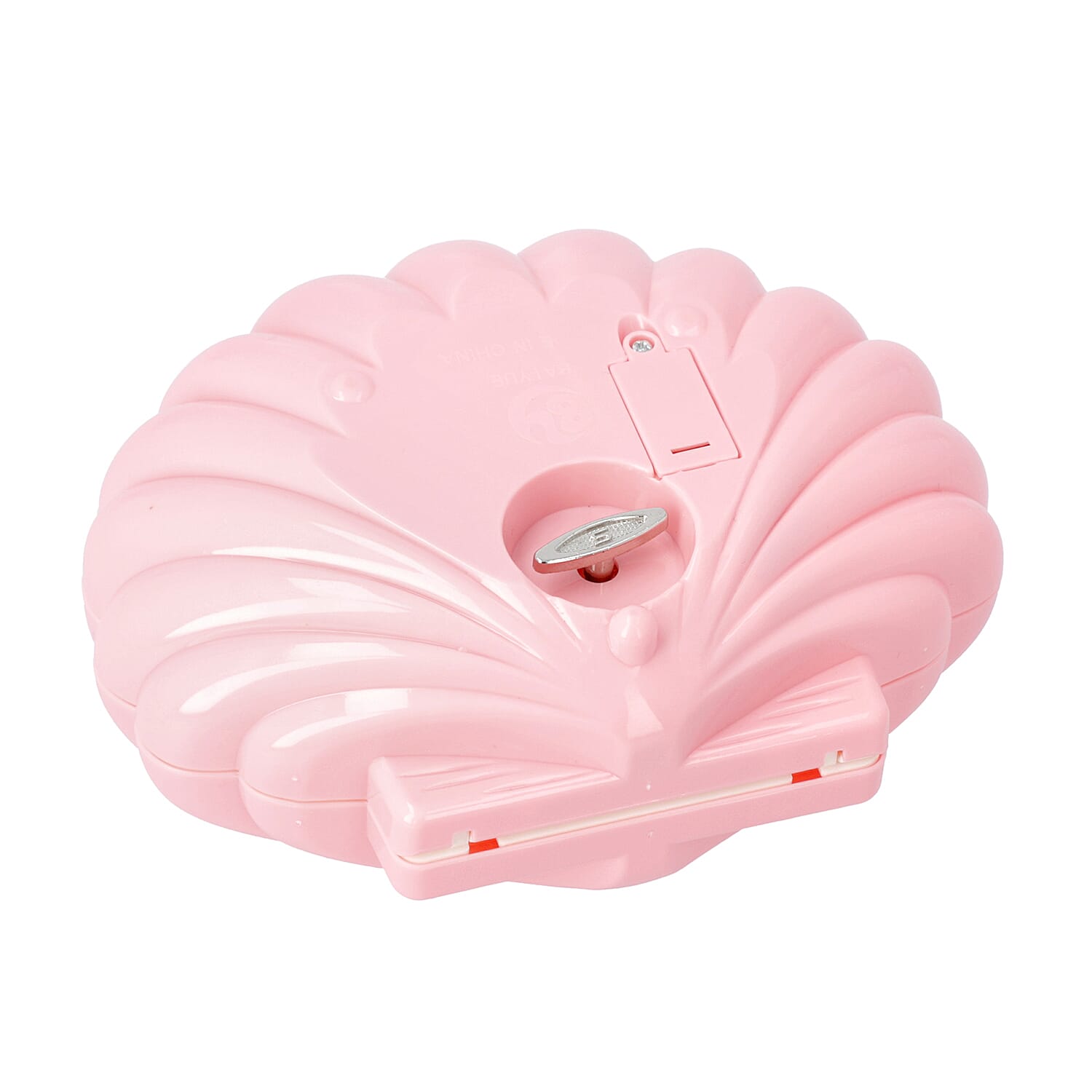 Seashell Music Mirror Jewellery Box with LED Light Size 15x13x7 Cm - Dark Pink