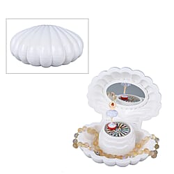 Seashell Music Mirror Jewellery Box with LED Light Size 15x13x7 Cm - Dark Pink