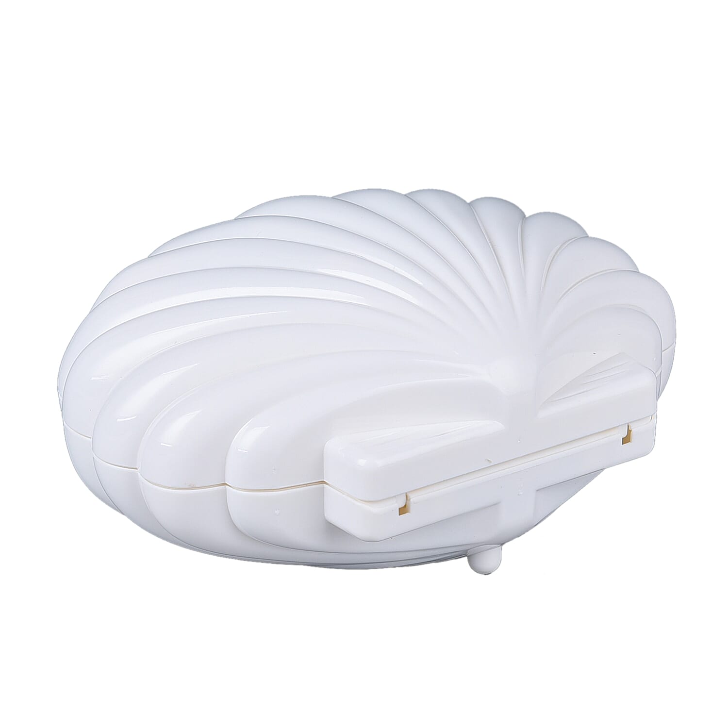 Seashell Music Mirror Jewellery Box with LED Light (Size 15x13x7 Cm) - White