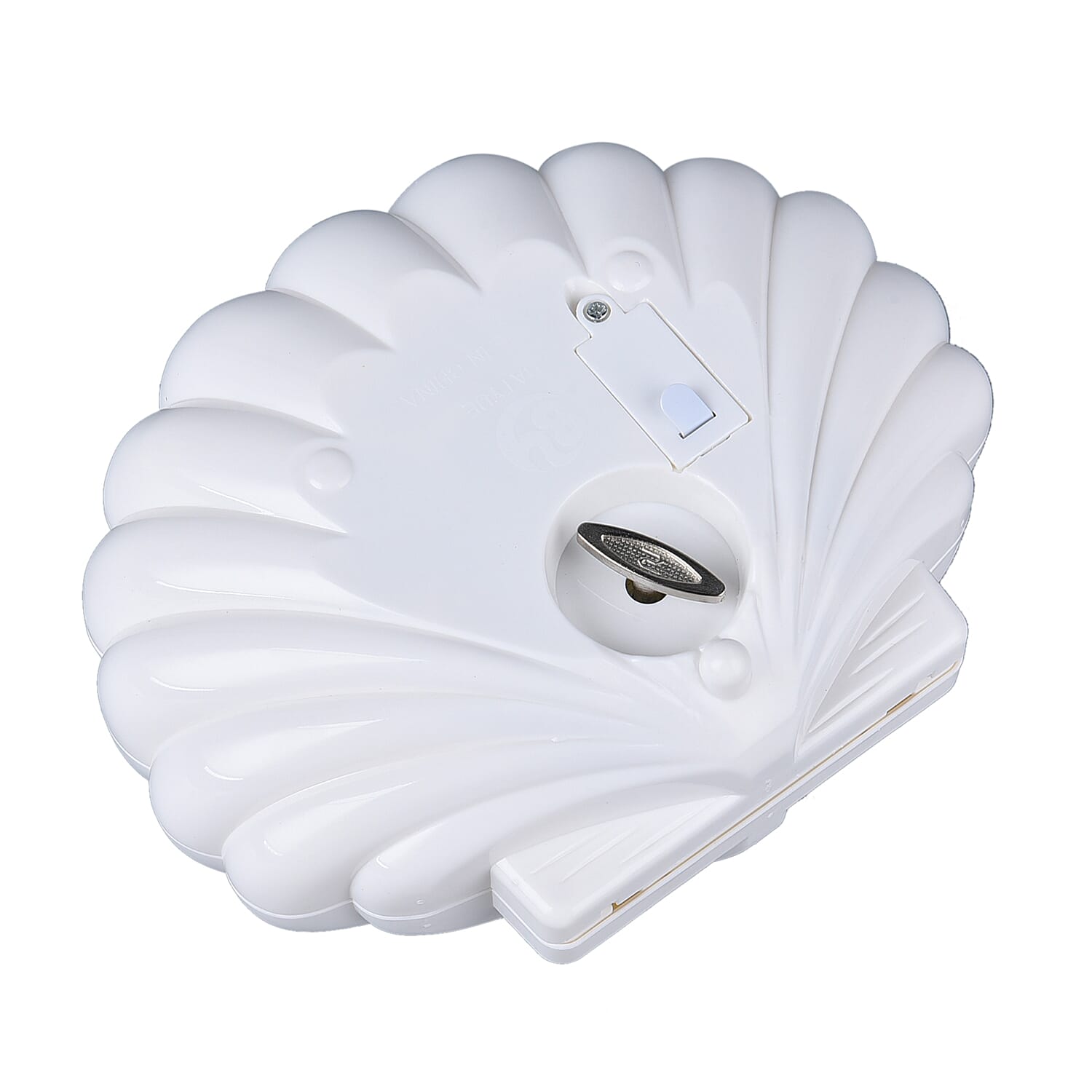 Seashell Music Mirror Jewellery Box with LED Light (Size 15x13x7 Cm) - White