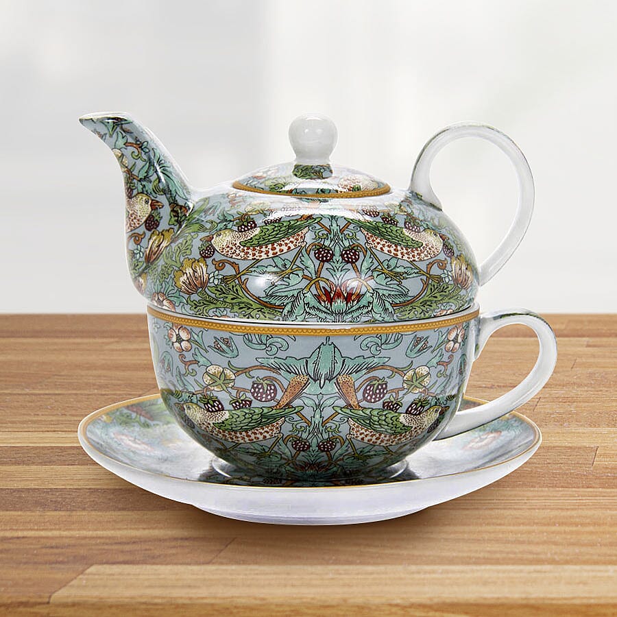 Lesser and Pavey - William Morris Strawberry Thief Teal Tea for One Set