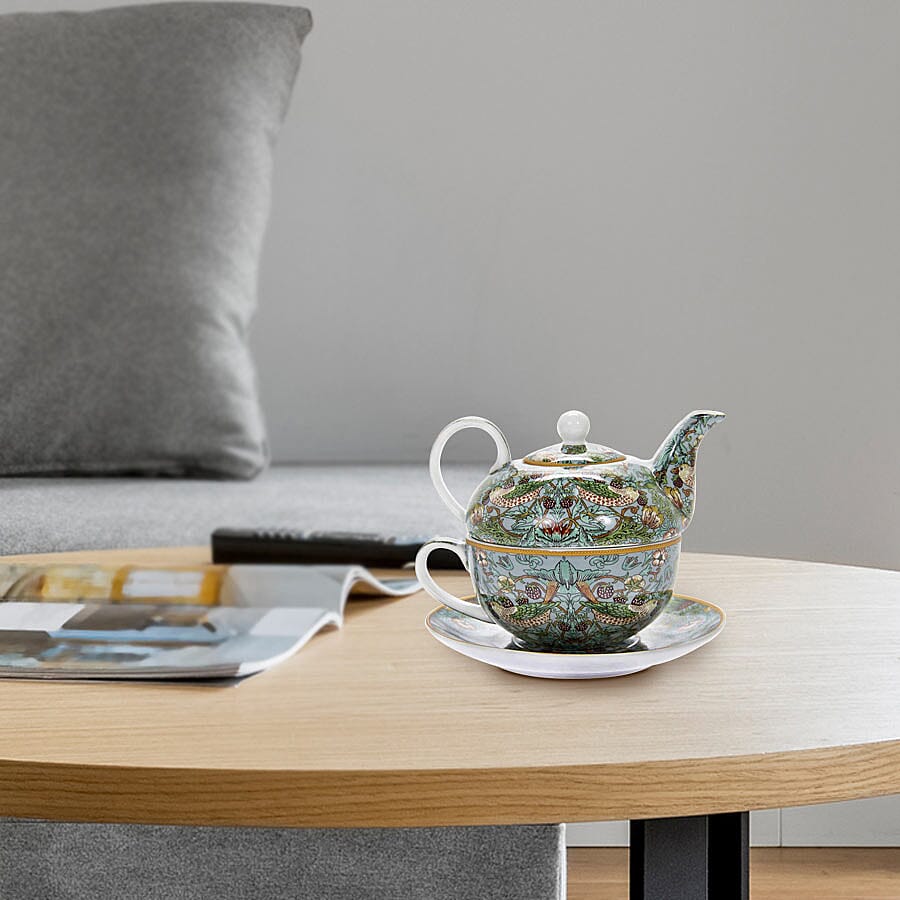 Lesser and Pavey - William Morris Strawberry Thief Teal Tea for One Set
