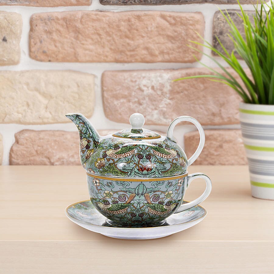 Lesser and Pavey - William Morris Strawberry Thief Teal Tea for One Set